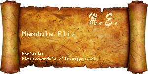 Mandula Eliz névjegykártya
